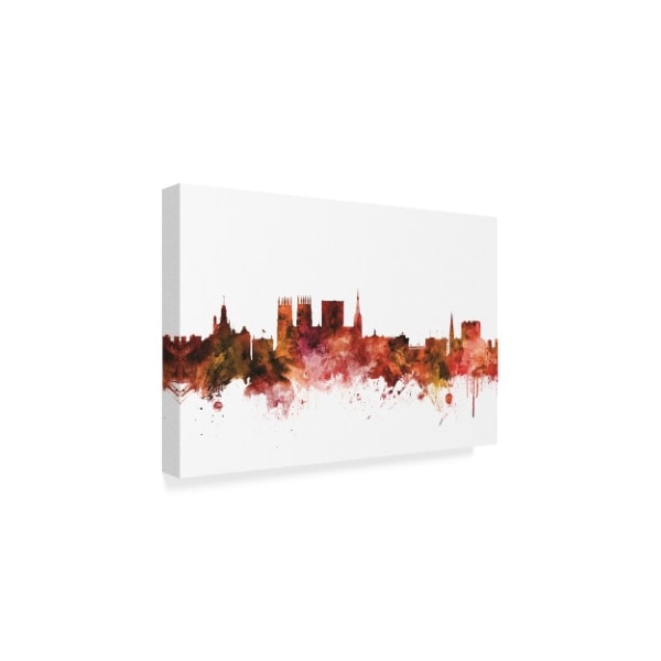 Michael Tompsett 'York England Skyline Red' Canvas Art,22x32